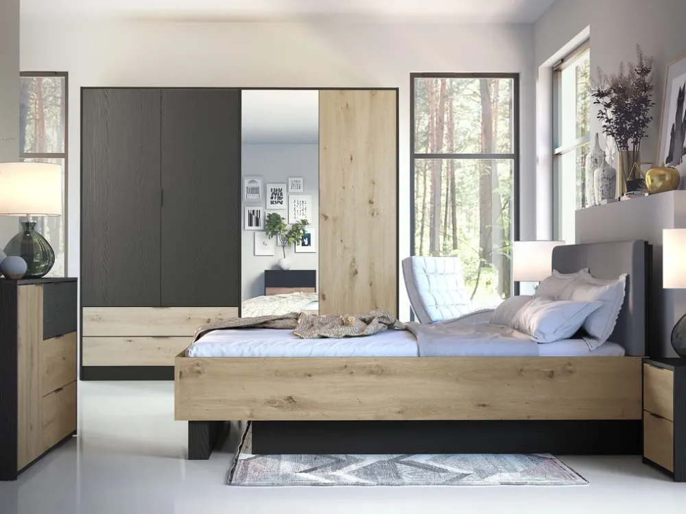 Łóżka Małżeńskie|Łóżka Ze Stelażem>MEBLOSIEK Łóżko 180x200 sypialniane UTOPIA z pojemnikiem i podnośnikiem