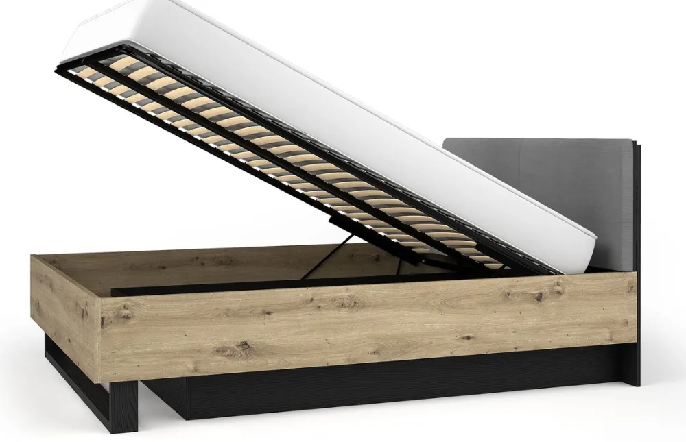 Łóżka Małżeńskie|Łóżka Ze Stelażem>MEBLOSIEK Łóżko 160x200 sypialniane UTOPIA z pojemnikiem i podnośnikiem