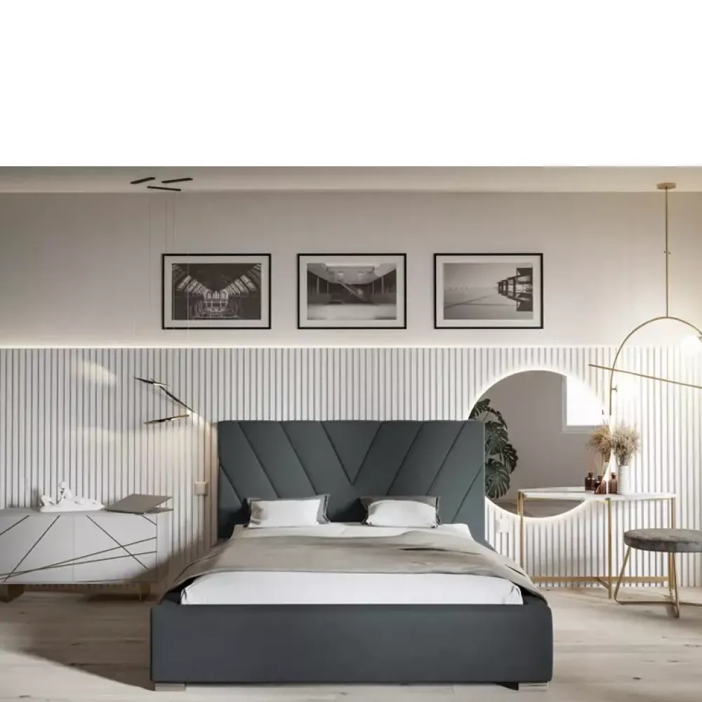 Łóżka Młodzieżowe|Łóżka Z Zagłówkiem>Riban Łóżko z oparciem 140x200 cm CASHEL