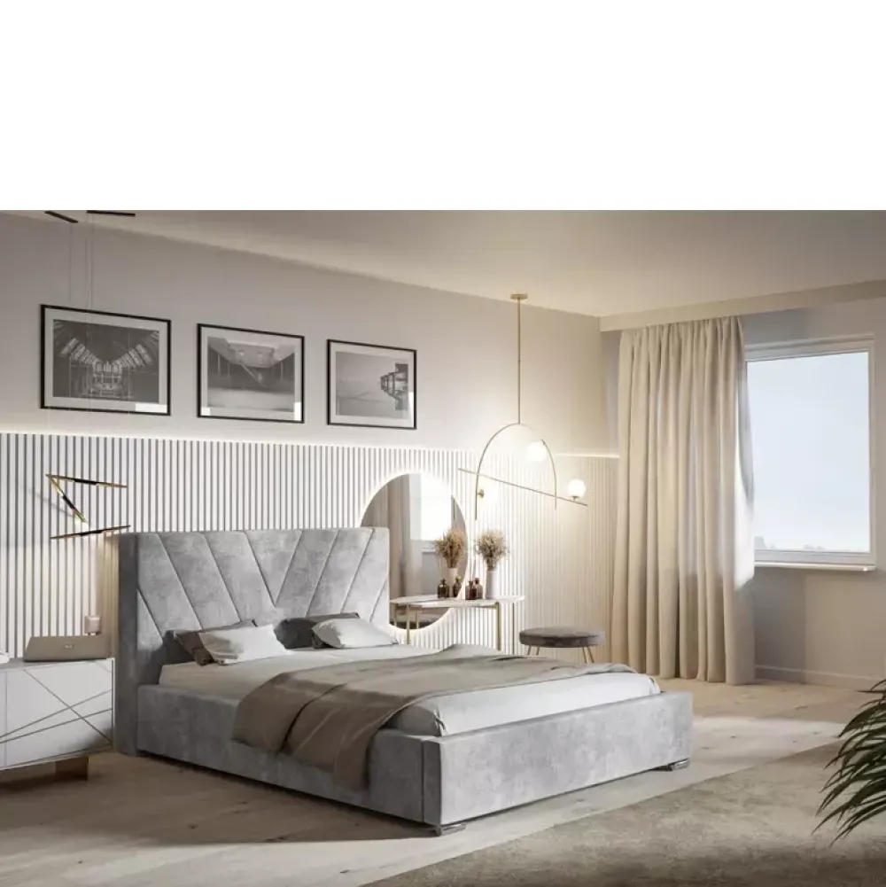 Łóżka Młodzieżowe|Łóżka Z Zagłówkiem>Riban Łóżko z oparciem 140x200 cm CASHEL