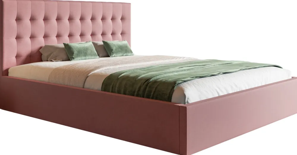 Łóżka Młodzieżowe|Łóżka Z Zagłówkiem>Riban Łóżko z pojemnikiem na pościel 140x200 cm tapicerowane HARK