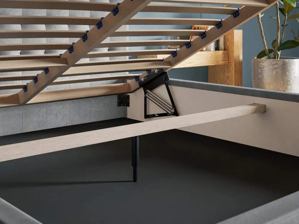 Łóżka Młodzieżowe|Łóżka Z Zagłówkiem>Riban Łóżko z pojemnikiem na pościel 140x200 cm tapicerowane HARK