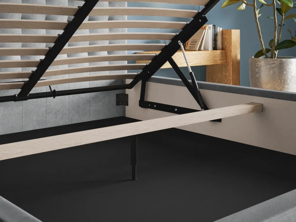 Łóżka Młodzieżowe|Łóżka Z Zagłówkiem>Riban Łóżko z pojemnikiem na pościel 140x200 cm tapicerowane HARK