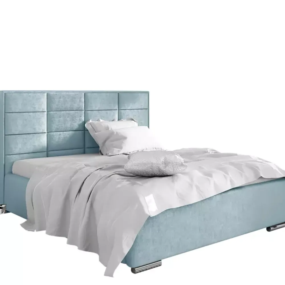 Łóżka Młodzieżowe|Łóżka Z Zagłówkiem>Gruszka Łóżko z tapicerowanym zagłówkiem 160x200 beżowe CARACAS