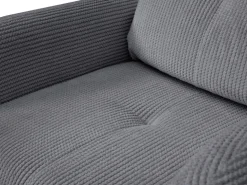 Fotele></noscript>LASKI Komfortowy szary fotel sztruksowy do salonu OBLAK