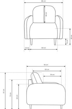 Fotele></noscript>LASKI Komfortowy szary fotel sztruksowy do salonu OBLAK