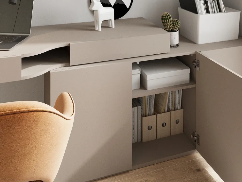 Meble Dla Dzieci|Meble Młodzieżowe>lenart. Komoda 141 cm do pokoju młodzieżowego WOOW z półkami clay gray