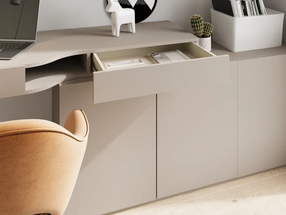 Meble Dla Dzieci|Meble Młodzieżowe>lenart. Komoda 141 cm do pokoju młodzieżowego WOOW z półkami clay gray