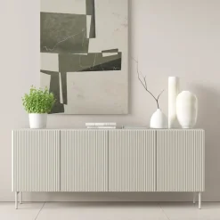 Zestawy Mebli Do Salonu|Komody>LASKI Komoda 200 cm do salonu czterodrzwiowa MEZZO kaszmir