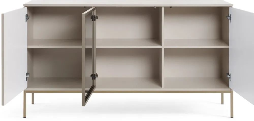 Zestawy Mebli Do Salonu|Komody>PIASKI Komoda 154 cm do salonu SEWILLA frezowane fronty kaszmir