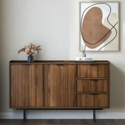 Zestawy Mebli Do Salonu|Komody>KAROL MEBLE Komoda 150 cm do salonu z szufladami ELVIO orzech warmia
