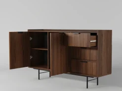 Zestawy Mebli Do Salonu|Komody>KAROL MEBLE Komoda 150 cm do salonu z szufladami ELVIO orzech warmia