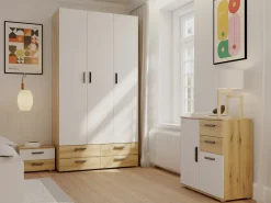 Zestawy Mebli Do Sypialni|Komody>INTER MEBLE Komoda 110 cm do salonu z szufladami BOSCO dąb artisan