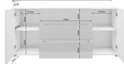 Komody></noscript>BRATEX Komoda 150 cm do salonu z szufladami wotan BRAVIN