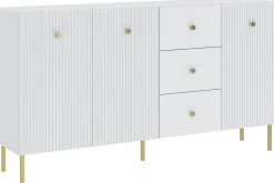 Komody>INTER MEBLE Komoda 178 cm do salonu z szufladami trzydrzwiowa VALTEO biały