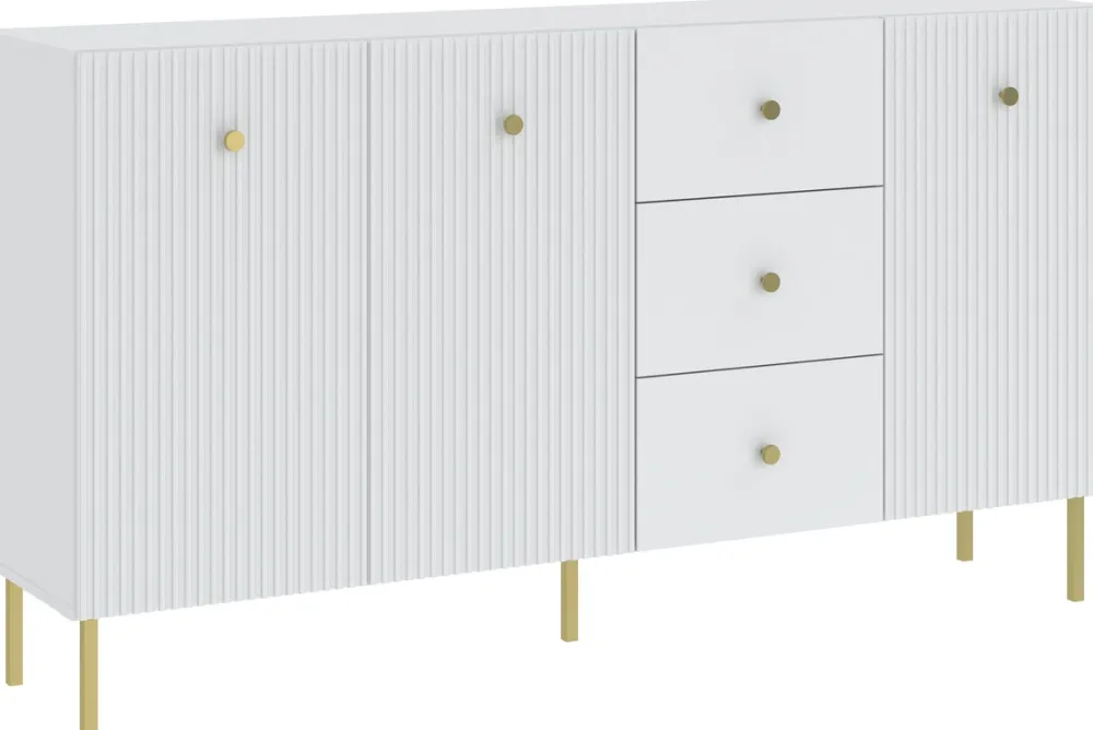 Komody>INTER MEBLE Komoda 178 cm do salonu z szufladami trzydrzwiowa VALTEO biały