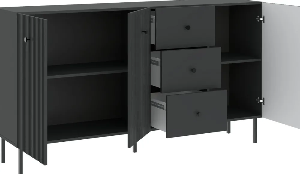 Komody>INTER MEBLE Komoda 178 cm do salonu z szufladami trzydrzwiowa VALTEO biały