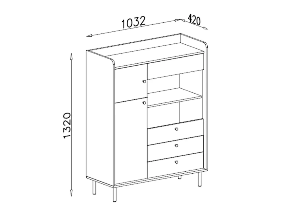 Zestawy Mebli Do Salonu|Witryny>MEBLAR Komoda 100 cm do salonu z witryną GAVIA beż piaskowy