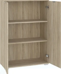 Komody>INTER MEBLE Komoda 71 cm do sypialni dwudrzwiowa nowoczesna ELARO dąb sonoma