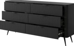 Komody>LASKI Komoda 163 cm do sypialni LEONTE z szufladami czarny