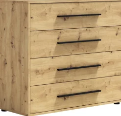 Zestawy Mebli Do Sypialni|Komody>GiB Meble Komoda 98 cm do sypialni z szufladami MAXIDO dąb artisan