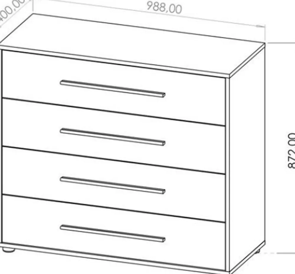 Zestawy Mebli Do Sypialni|Komody>GiB Meble Komoda 98 cm do sypialni z szufladami MAXIDO dąb artisan