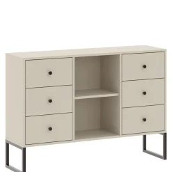 Komody>INTER MEBLE Komoda 115 cm z szufladami do salonu LAMORI kaszmir
