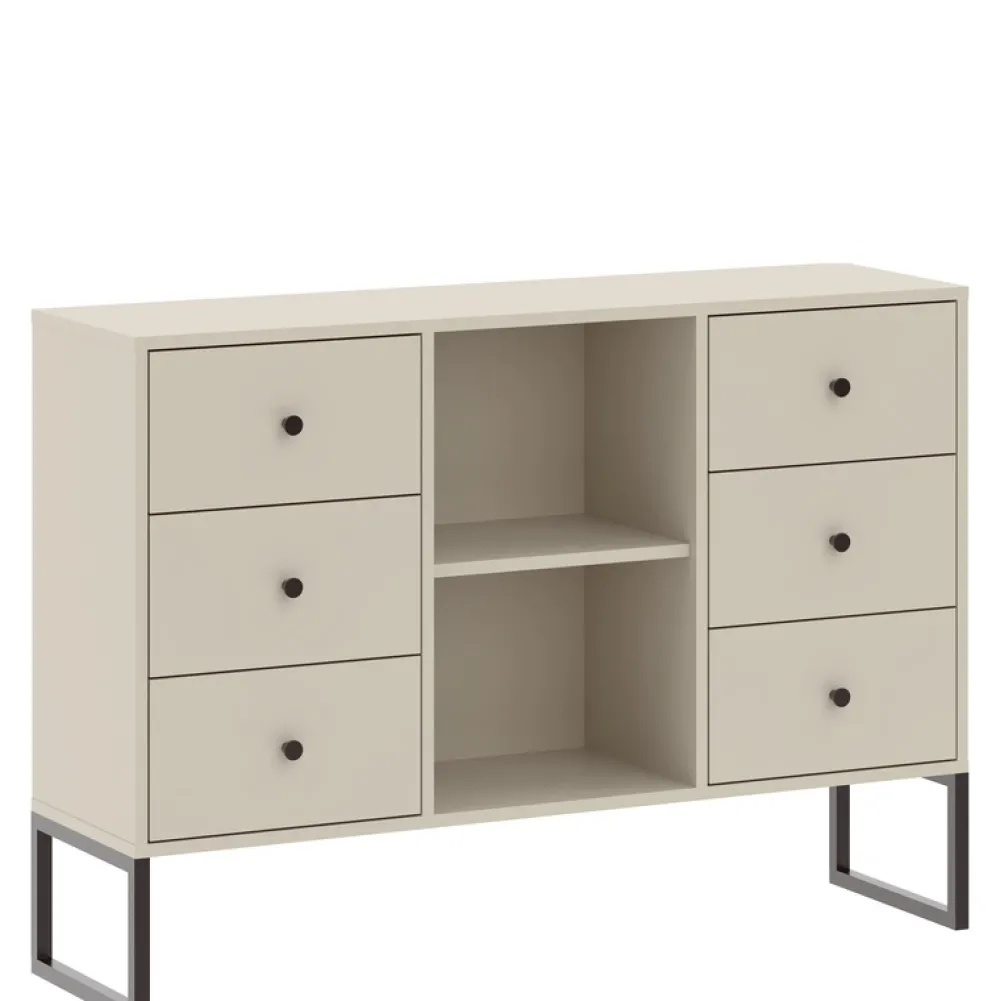 Komody>INTER MEBLE Komoda 115 cm z szufladami do salonu LAMORI kaszmir