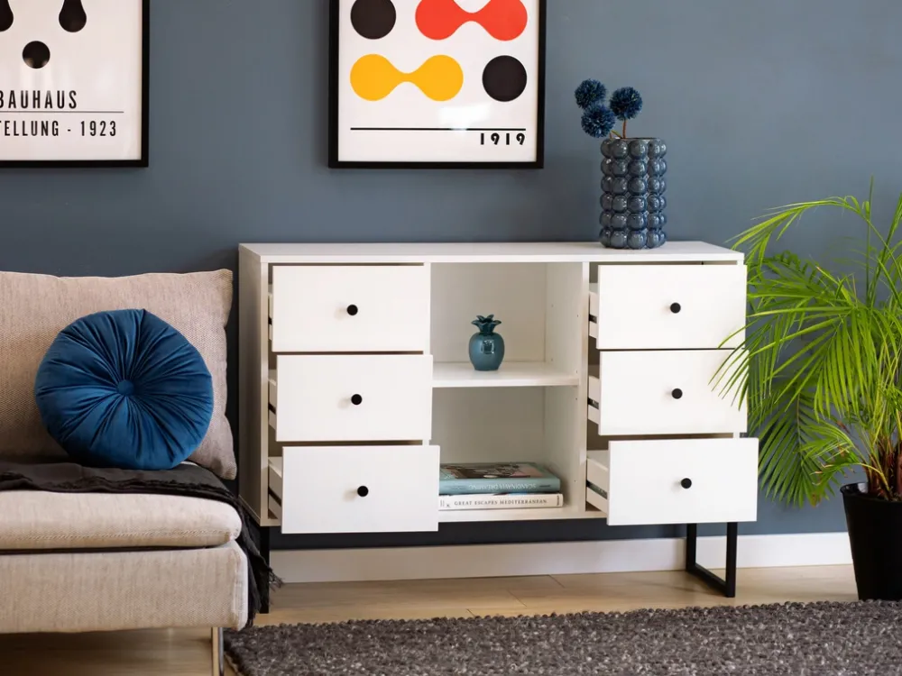 Komody>INTER MEBLE Komoda 115 cm z szufladami do salonu LAMORI kaszmir