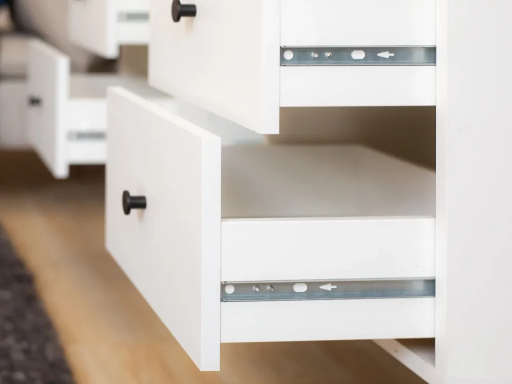 Komody>INTER MEBLE Komoda 115 cm z szufladami do salonu LAMORI kaszmir