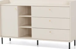 Zestawy Mebli Do Salonu|Komody>MEBLAR Komoda 150 cm z szufladami i półkami GAVIA beż piaskowy