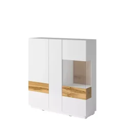 Zestawy Mebli Do Salonu|Komody>Helvetia Komoda barek 130 cm KOBE biały połysk