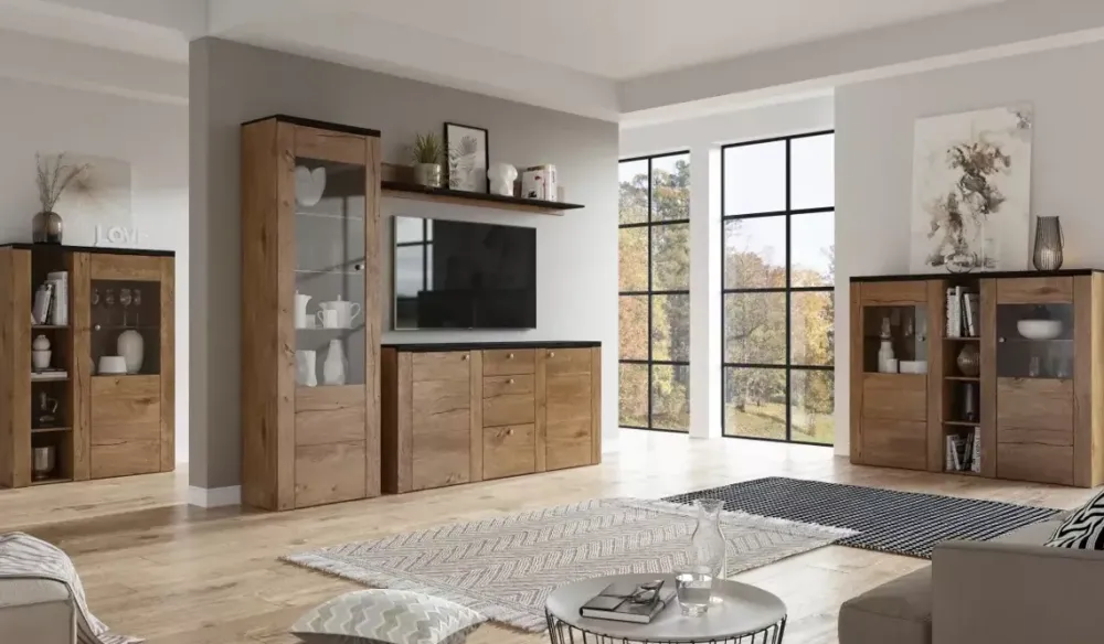 Zestawy Mebli Do Salonu|Komody>Helvetia Komoda barek LARONA dąb lefkas