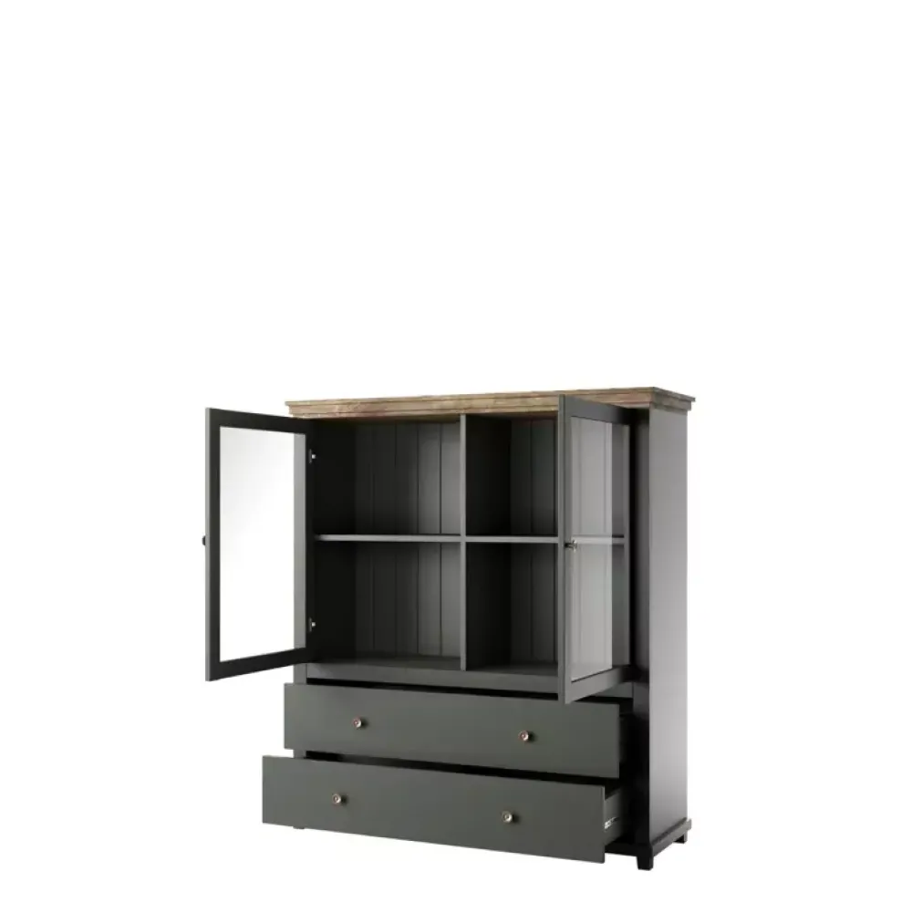 Komody>Helvetia Komoda barek ze szkłem IVORIA