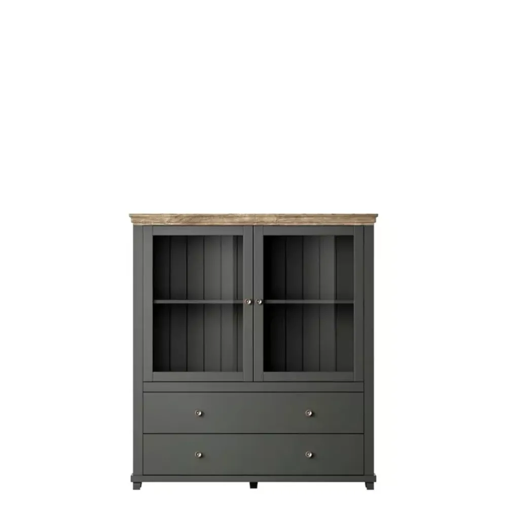 Komody>Helvetia Komoda barek ze szkłem IVORIA