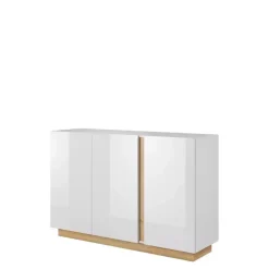 Zestawy Mebli Do Salonu|Komody>LASKI Komoda biała połysk 138,2 cm LINDA