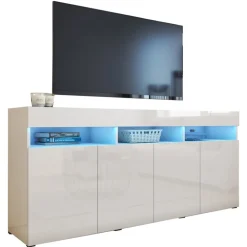 Zestawy Mebli Do Salonu|Komody>BROMARKT Komoda biała połysk 175 cm PREMIUM biały