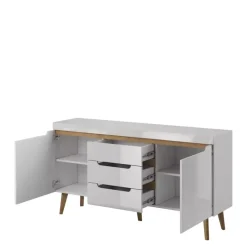 Komody>PIASKI Komoda biała połysk 160 cm RENI