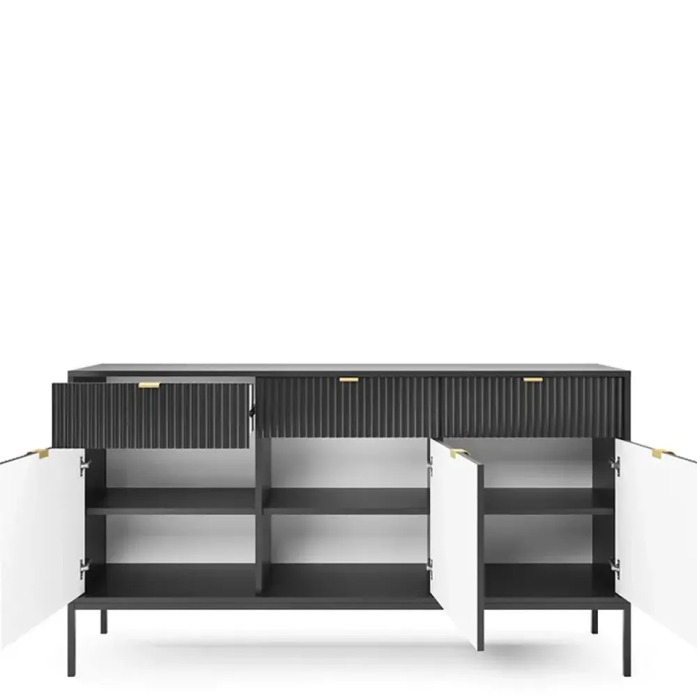 Zestawy Mebli Do Salonu|Komody>PIASKI Komoda czarna AVANTI czarny