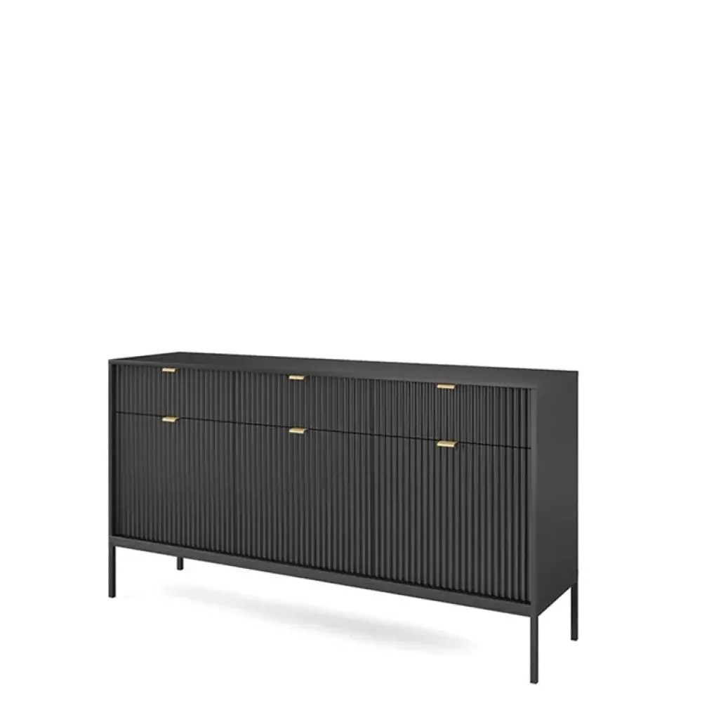 Zestawy Mebli Do Salonu|Komody>PIASKI Komoda czarna AVANTI czarny