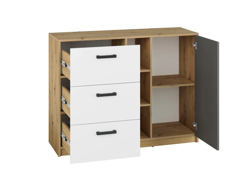 Zestawy Mebli Młodzieżowych|Komody>ML Meble Komoda do pokoju młodzieżowego z szufladami 120 cm FINI