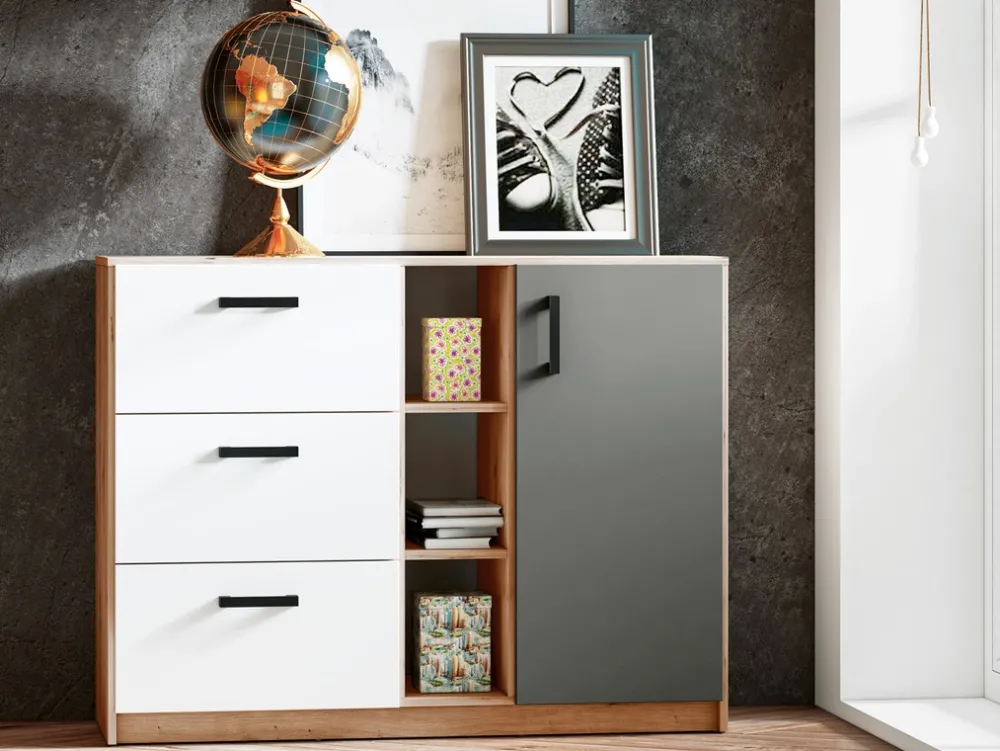 Zestawy Mebli Młodzieżowych|Komody>ML Meble Komoda do pokoju młodzieżowego z szufladami 120 cm FINI