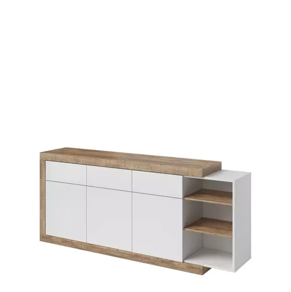 Zestawy Mebli Do Salonu|Komody>Helvetia Komoda do salonu 200 cm FRANK biały połysk