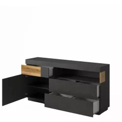 Zestawy Mebli Do Salonu|Komody>Helvetia Komoda do salonu 169 cm KOBE biały połysk