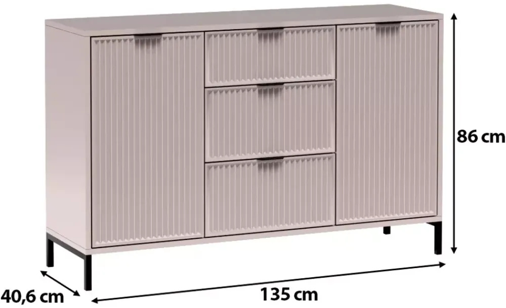 Komody>JARSTOL Komoda do salonu 135 cm w stylu nowoczesnym LATINA kaszmir