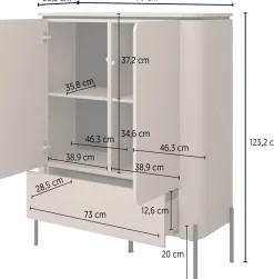 Komody></noscript>Helvetia Komoda do salonu 98 cm z szufladą i półkami congo BELLO