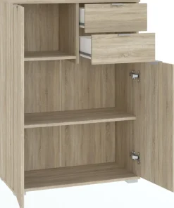 Komody>INTER MEBLE Komoda do salonu 71 cm z szufladami wysoka ELARO dąb sonoma