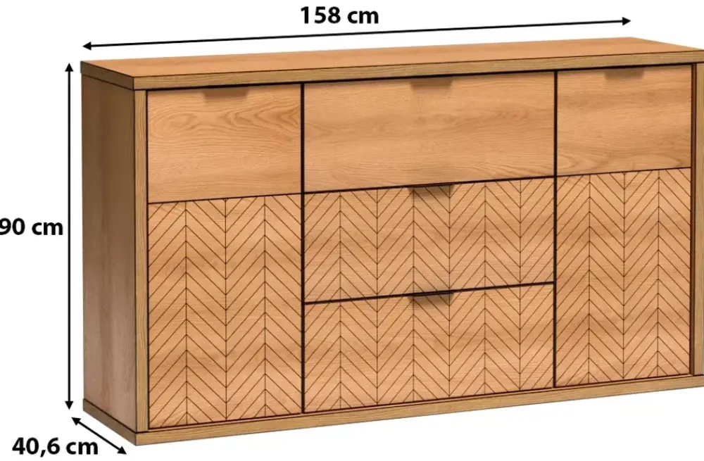 Komody>JARSTOL Komoda do salonu duża FONETTI dąb karmel