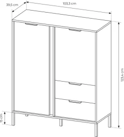 Komody></noscript>LASKI Komoda do salonu LECCE wysoka