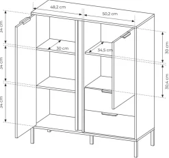 Komody></noscript>LASKI Komoda do salonu LECCE wysoka